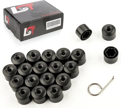 Produktbild von 20x Radschrauben Kappen 17mm schwarz matt für ALFA FIAT LANCIA SUBARU TOYOTA