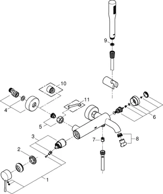 Produktbild von GROHE EH-Wannenbatterie Essence 25249_1 mit Brausegarnitur chrom