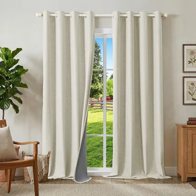 Obrázek produktu pro 100% zatemňovací závěsy v lněném vzhledu - sada 2 kusů, 260x140 cm