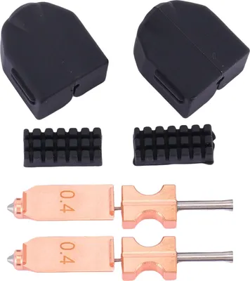 Zdjęcie produktu dla 2 szt. 0,4 mm Hotend Kit Zamiennik do drukarki 3D FLASHFORGE AD5X W pełni metalowy ekstruder Szybko odłączana dysza z silikonową osłoną i szczotką