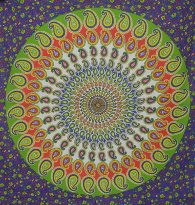 Produktbild von Orientalhaus Indien Batik Mandala Tagesdecke Baumwolle 230x210 cm