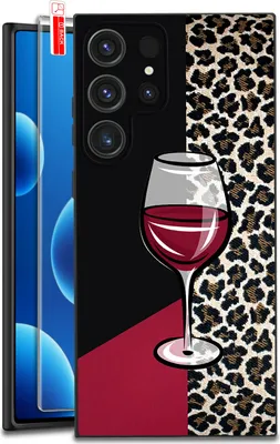 Productafbeelding van Hoesje voor Samsung Galaxy S24 Ultra | DESIGNEN | Siliconen mat hoesje + beschermglas 9H