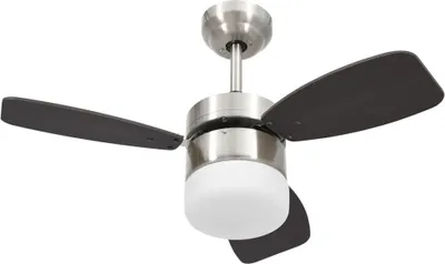 Immagine prodotto di vidaXL Ventilatore da soffitto con luce e telecomando 76 cm marrone scuro
