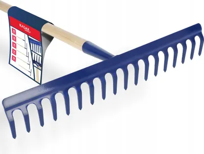 Immagine prodotto di Rastrello KADAX "Vinci", rastrello in metallo, rastrello a 18 denti, rastrello blu