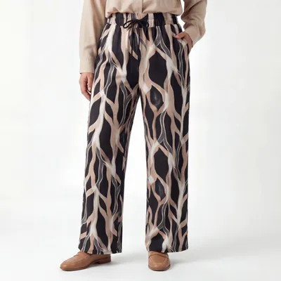 Produktbild von Sommerhose Damen Stretchhose Abstrakt Look 36-44 Freizeithose Relaxed Fit