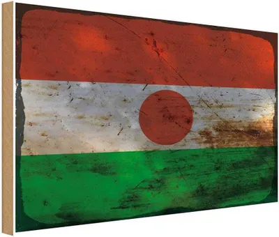 Produktbild von vianmo Holzschild 20x30 cm Niger Rost Flagge Fahne Wappen