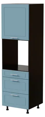 Produktbild von Backofenumbauschrank BARI 60x207cm lackiert Ausführung wählbar BA-D14/RU/3 (MRA),RAL 5024 pastellblau matt,schwarz