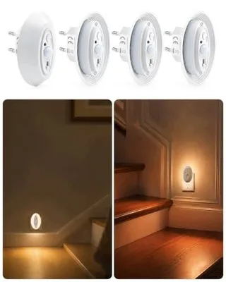 Zdjęcie produktu dla Lampka nocna LED z czujnikiem ruchu zmierzchu 3 tryby 4 sztuki