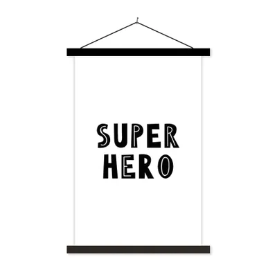 Produktbild von MuchoWow® Textilposter Jungen - Zitate - Superheld - Kind - Sprichwörter 120x180 cm mit schwarzem Rahmen - Fotos
