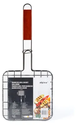 Productafbeelding van Grillrooster voor vlees – met houten handvat, antiaanbaklaag – 47,5 × 20 × 1,5 cm, 1 stuk [56300F]
