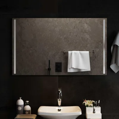 Zdjęcie produktu dla Lustro łazienkowe LED przezroczysty 100 x 60 cm szkło hartowane