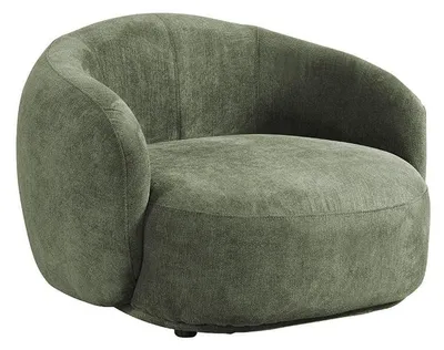 Produktbild von HOME DELUXE Sessel CASARA Webstoff Dunkelgrün - 99 x 104 x 72 cm I Sessel Runder Sessel Wohnzimmer Sessel Abgerundeter Sessel