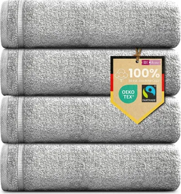 Produktbild von 4er Set Gästehandtücher Plain grau 30x50 : Grau : 30x50