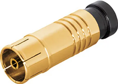 Produktbild von Transmedia IEC-Kompressionskupplung; für Kabel-Ø 6,8 - 7,2 mm, vergoldet, FSQ 2 G