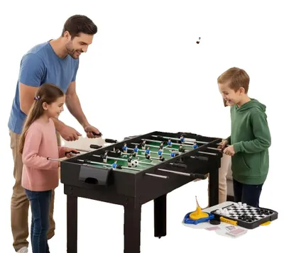 Zdjęcie produktu dla Stół wielofunkcyjny, 15 w 1, wymiary 121 cm x 61 cm x 82 cm, materiał: MDF i PVC, przeznaczony do wielu gier, waga: około 30 kg
