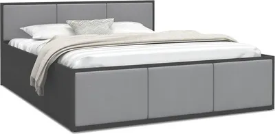 Produktbild von Bett mit Lattenrost Jugendbett Doppelbett  180x200 hellgrau-grau mit Matratze