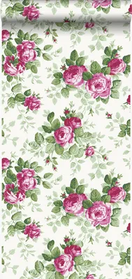 Produktbild von Origin Wallcoverings Tapete Rosen Rosa 53 cm x 10.05 m