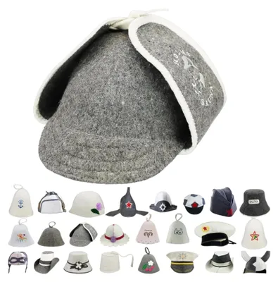 Produktbild von Saunahut aus Wollfilz (Sherlock Holms 1515) Saunamütze mit witzigen Motiven, Filz Kopfschutz Saunakappe Filzkappe Mütze Filzhut Kappe Sauna Hut