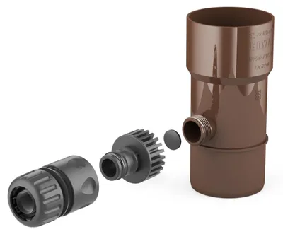 Obrázek produktu pro BRYZA Sběrač dešťové vody Ø 110 mm se závitem 1", Hnědá RAL 8017