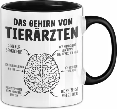 Produktbild von Tierarzt Gehirn Tasse Geschenkidee Tiermedizin Tierärztin Geschenk (Schwarz)
