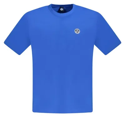 Produktbild von Herren Kurzarm T-Shirt Blau mit Logo und Applikation - Rundhals