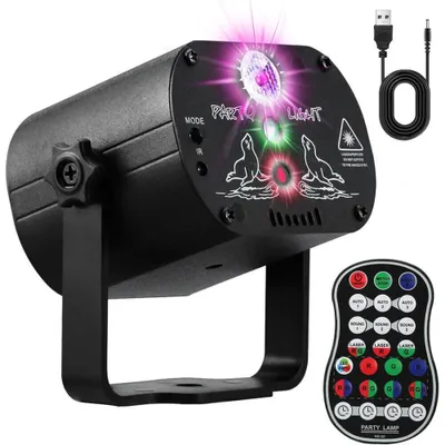 Zdjęcie produktu dla Kula dyskotekowa Disco Lights LED sterowana muzyką DJ Partylicht RGB światła sceniczne z pilotem do imprez tanecznych urodzin karaoke Boże Narodzenie dekoracyjna lampa
