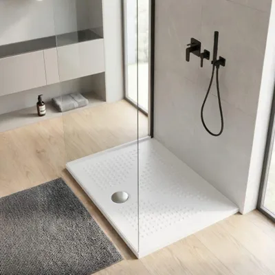 Immagine prodotto di Piatto doccia 70x90 in Vetroceramica bianca con altezza 3 cm | Delfino