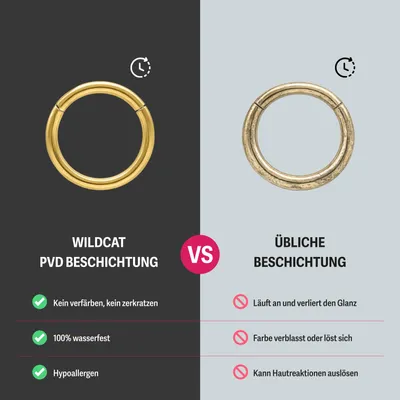Produktbild von Wildcat Piercingringe - Basic Segmentring aus Chirurgenstahl 316L, Körperstelle: Ohr, Nase, Lippe, Bauchnabel, Stärke: 2,0mm| Durchmesser: 10,0mm, Silber