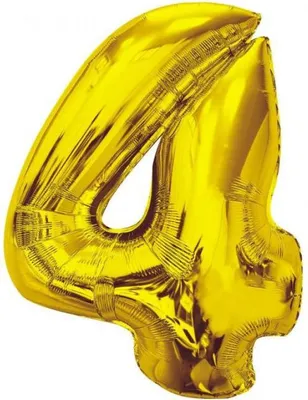 Immagine prodotto di Palloncino Numero Oro Numero 4 in foil 92 cm