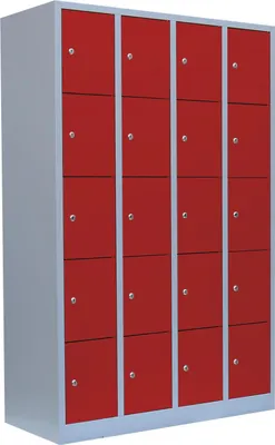 Produktbild von Schließfachschrank Wertfachschrank Fächerschrank Spind 20 Fächer grau/rot 520544