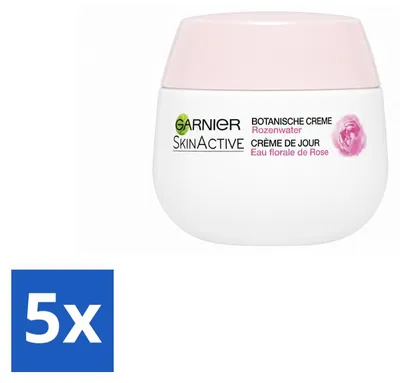Zdjęcie produktu dla 5 x Garnier SkinActive Krem na dzień z różaną wodą dla skóry suchej i wrażliwej, 50 ml - zestaw ekonomiczny - 5 sztuk