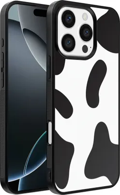 Productafbeelding van Smartphonica telefoonhoesje, geschikt voor iPhone 16 Pro Max, met een opdruk van koeienvlekken - TPU achterkantbescherming met een ontwerp van koeienvlekken