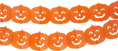 Immagine prodotto di Ghirlanda di zucche per feste di Halloween decorazione ignifuga arancione 300x19,5 cm -