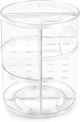 Produktbild von Unyqoos® Make-up-Organizer – drehbare Acryl-Kosmetikaufbewahrung 360° für Make-up & Hautpflege, transparent, 23 x 23 x 30 cm