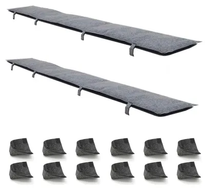 Produktbild von 2er Set Bierbankauflage Filz 180x28cm mit Bodenschoner - 1cm Sitzkissen Garten