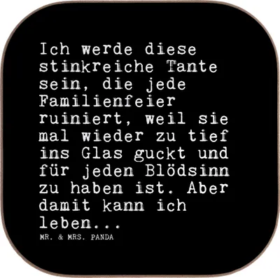 Produktbild von Mr. & Mrs. Panda Tischschoner Ich werde diese stinkreiche... - Schwarz - Geschenk, Nichte, Tassen Untersetzer, Getränkeuntersetzer, lustiger Spruch, weinuntersetzer