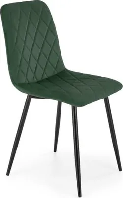 Produktbild von Stuhl K525 aus Stoff und Metall in dunkelgrün/schwarz, 45x89x55 cm (BxHxT)