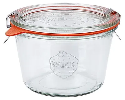 Produktbild von 36x Weck Glas Sturzglas mit Deckel Dichtungsring und je 2 Klammern Overturn 370 ml