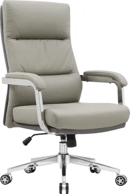 Zdjęcie produktu dla Krzesło biurowe Casa Dolce WESTORIA, taupe, 74x72x111-117 cm, obrotowe i z regulacją wysokości, imitacja skóry