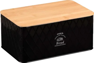 Produktbild von KESPER Brotkasten mit Schneidebrett 28 X 18 X 13 cm Schwarz 18047