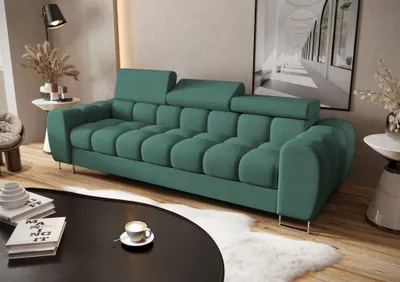 Produktbild von Sofa Designersofa BASTIEN 3-Sitzer in Stoff Moly Grün