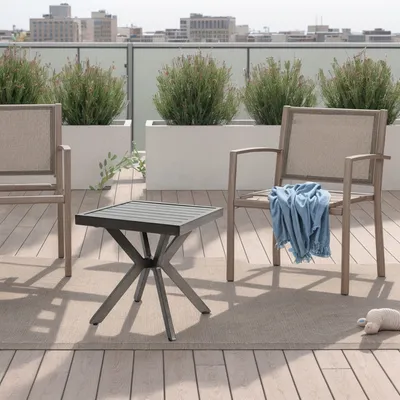 Produktbild von Odikalo Gartentisch Couchtisch Teetisch Kaffeetisch Bistrotisch Beistelltisch Outdoor Grau