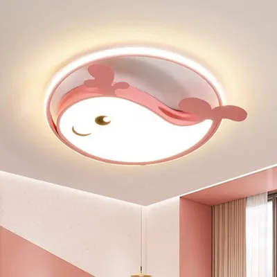 Produktbild von Lampe Kinderzimmerlampe LED-Lampe Augenschonlampe Schlafzimmerlampe Einbauleuchte Deckenlampe Dreifarben-Weißlicht 50cm A:Delfinlampe /HTDTH/