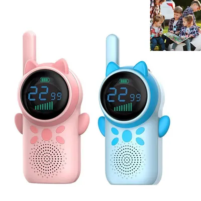 Produktbild von 2er-Set Mädchen Spielzeug ab 3-12 Jahre, Walkie Talkie Kinder Funkgerät mit Einhorn Silikonhülle Leichtgewichtig