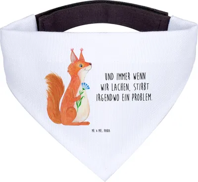 Produktbild von Mr. & Mrs. Panda Hunde-Halstuch Eichhörnchen Blume - Weiß - Geschenk, Halstuch, Hunde, Spruch Positiv, Hund, Tuch, Für, Eichhorn, Lustige Sprüche, Lachen, Motivation