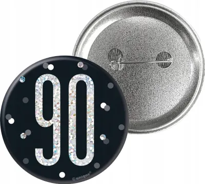 Image de Badge noir & argent chiffre 90