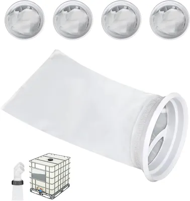 Obrázek produktu pro Sada 4 filtrů do víka filtru pro IBC nádrže - nylonové filtry pro nádrže na dešťovou vodu a IBC kontejnery - omyvatelné náhradní filtry pro IBC kontejnery a sudy na dešťovou vodu