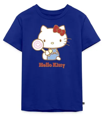 Produktbild von Spreadshirt Hello Kitty Mit Lollipop Kinder Premium T-Shirt, 98/104 (2 Jahre), Royalblau