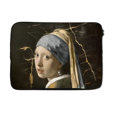 Produktbild von MuchoWow® Laptop Hülle 13 Zoll Mädchen mit Perlenohrring - Vermeer - Marmor Laptoptasche - Laptophülle - Sleeve - Rundumschutz