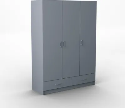 Produktbild von Masseno Drehtürenschrank PINELLO 144/200/50 cm 3-türig Schlafzimmer Schrank Kleiderschrank Graphitfarben